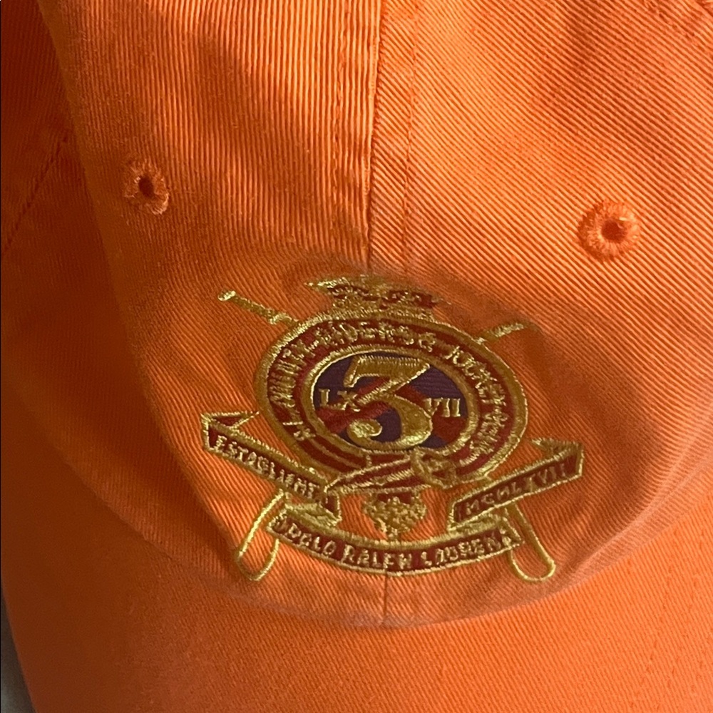 Vintage Polo Ralph Lauren Baseball Cap Crest Orange OS